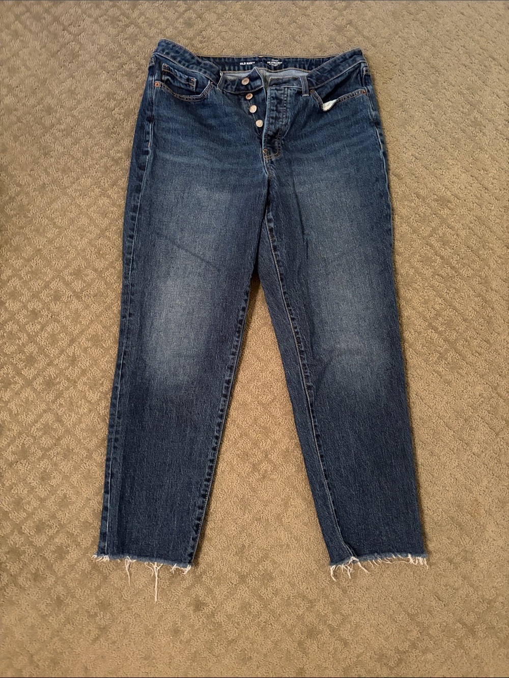 Dark Blue Women's High-Rise Old Navy Straight Jeans